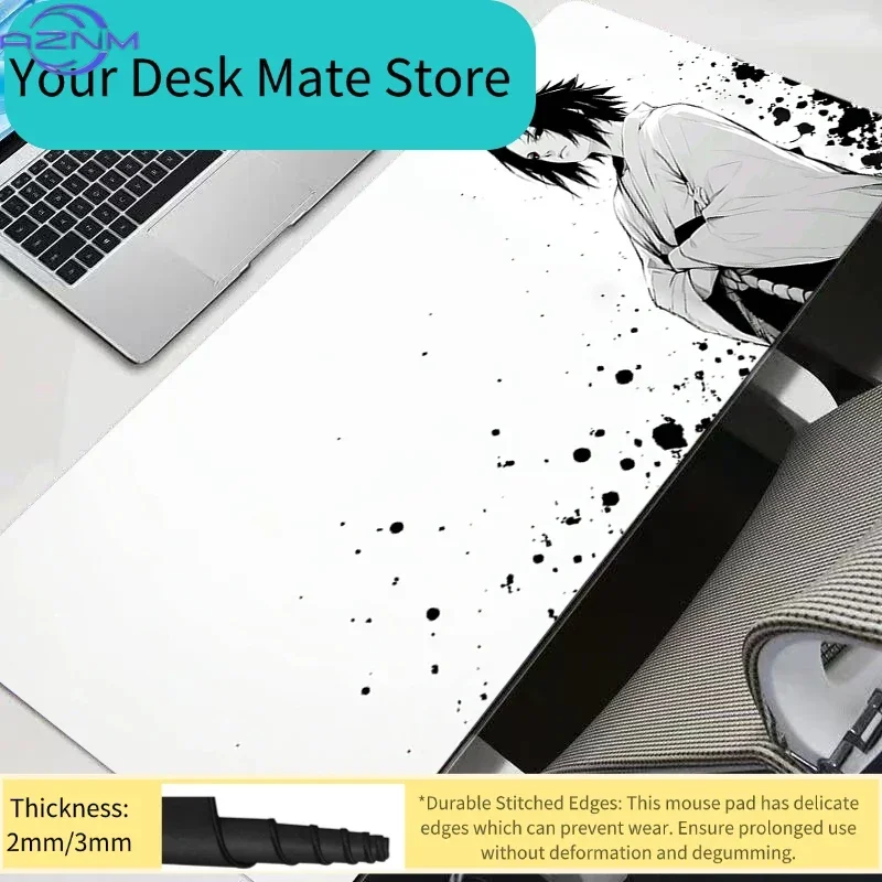 Anime Ink Splash Large Mousepad, Rubber Base Extended Desk Mat with Stitched Edge, Non Slip Gaming Table Pad for Laptop Office a