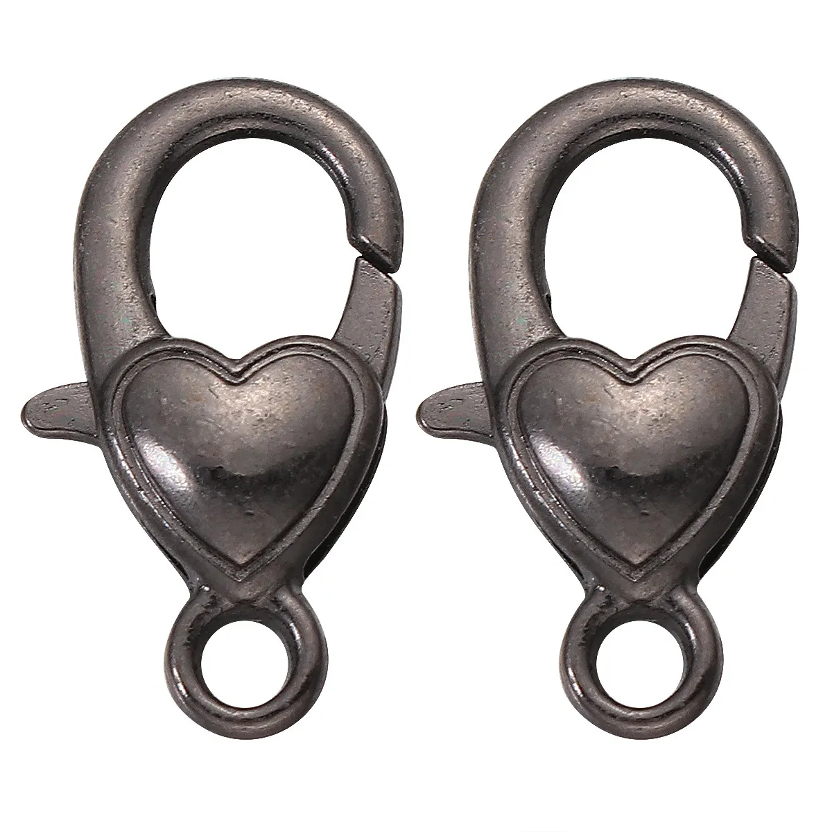 

40pcs Alloy Lobster Clasps Heart Shaped Diy Jewelry Making Findings For Necklace Bracelet Keychain Sweater Chain Anklet Craft