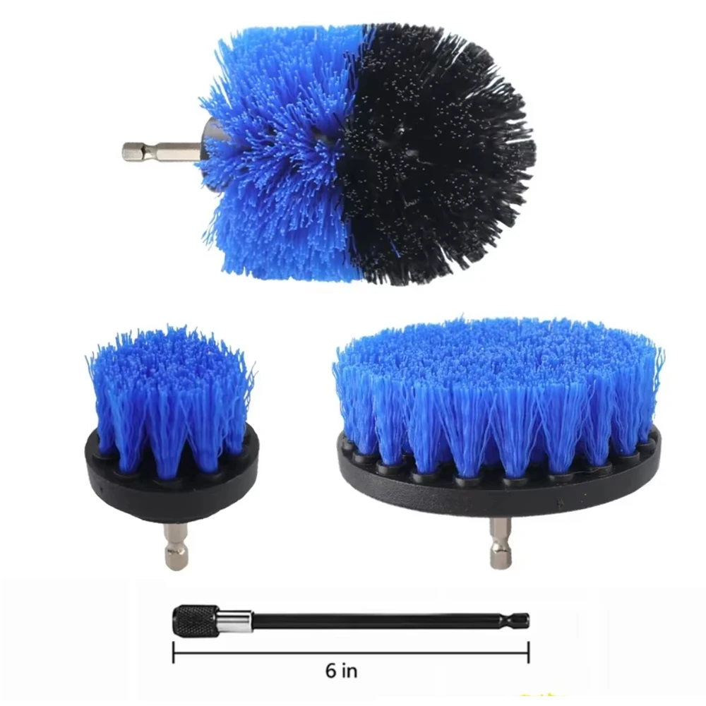 3/9Pcs Multi-Function Drill Brush Power Scrubber Useful Attachment Bathroom Drill Scrub Brush for Nylon Surfaces Tub Shower Tile