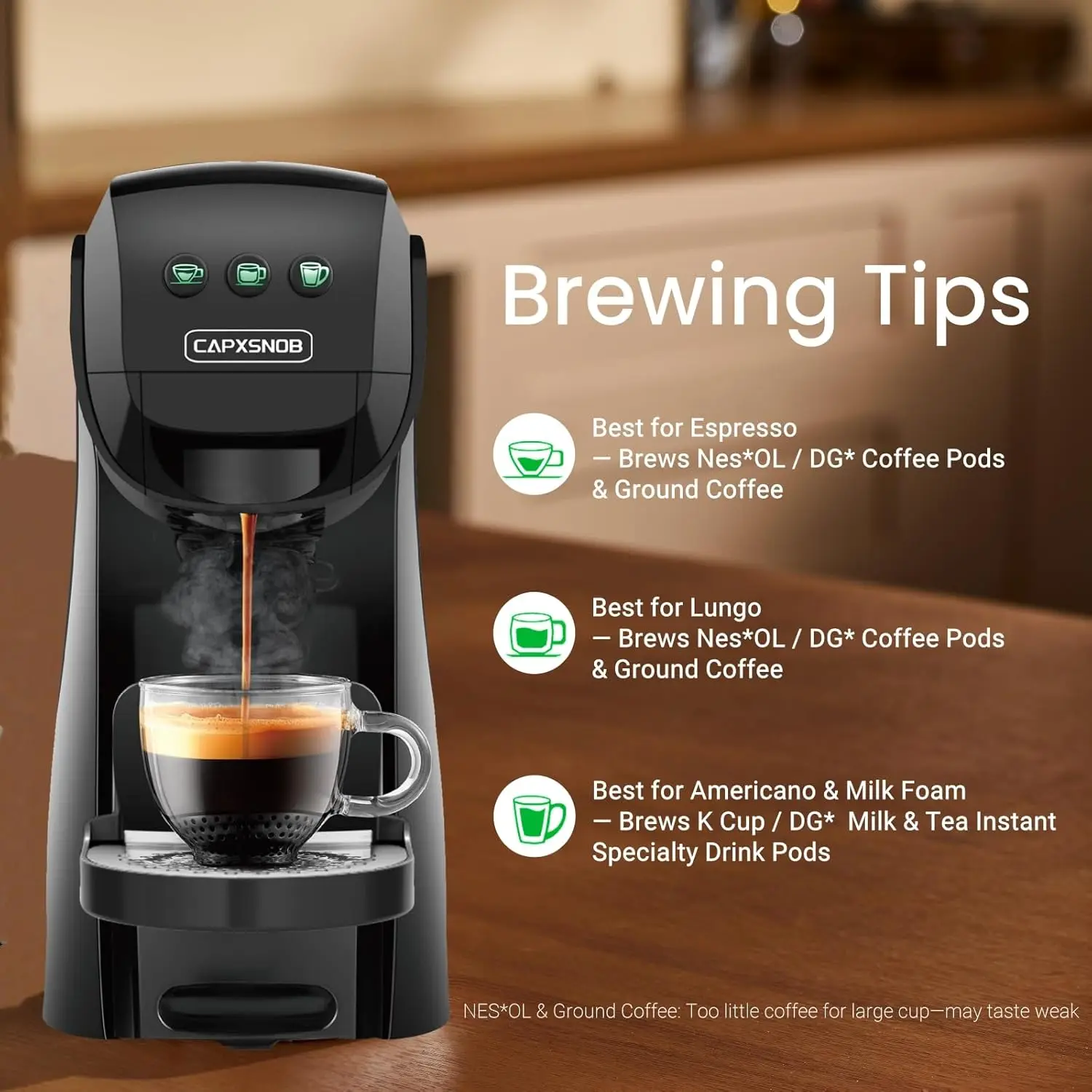 [سعر مخفض! ]Warriors1 ماكينة صنع القهوة ذات الخدمة الواحدة لكوب Keurig K، ماكينة إسبريسو لـ Nespresso Original، Dolce Gusto Po