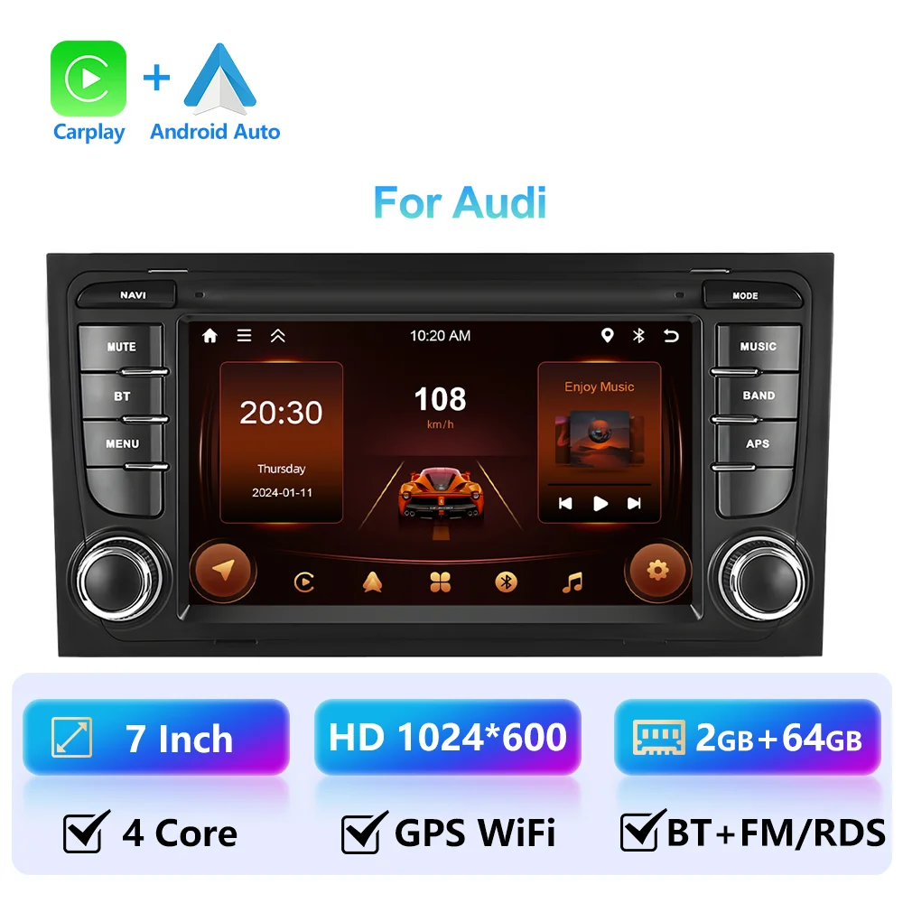Leekooluu Draadloze Carplay Android Auto Auto Radio Voor Audi A4 S4 B6 B7 Rs4 8e 8H 8f B9 Gps Intelligente Systemen Stereo Multimedia