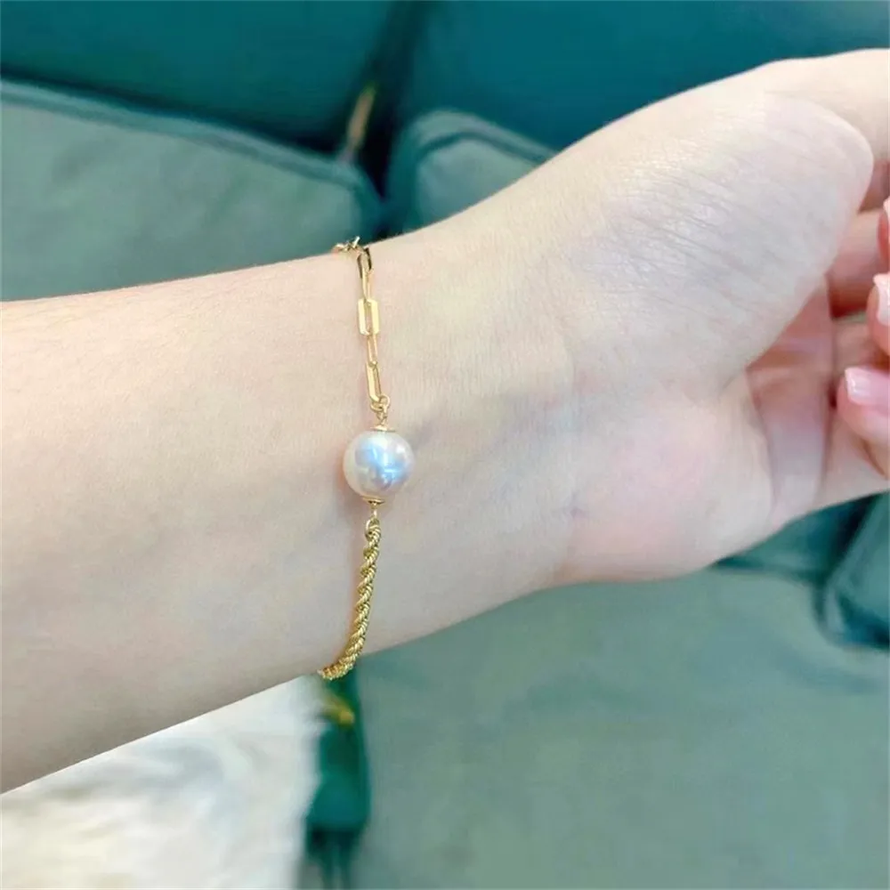 DIY Pearl Accessories S925 Sterling Silver Empty Support Fashion Gold Silver Necklace Bracelet Accessories Silver Jewelry S018