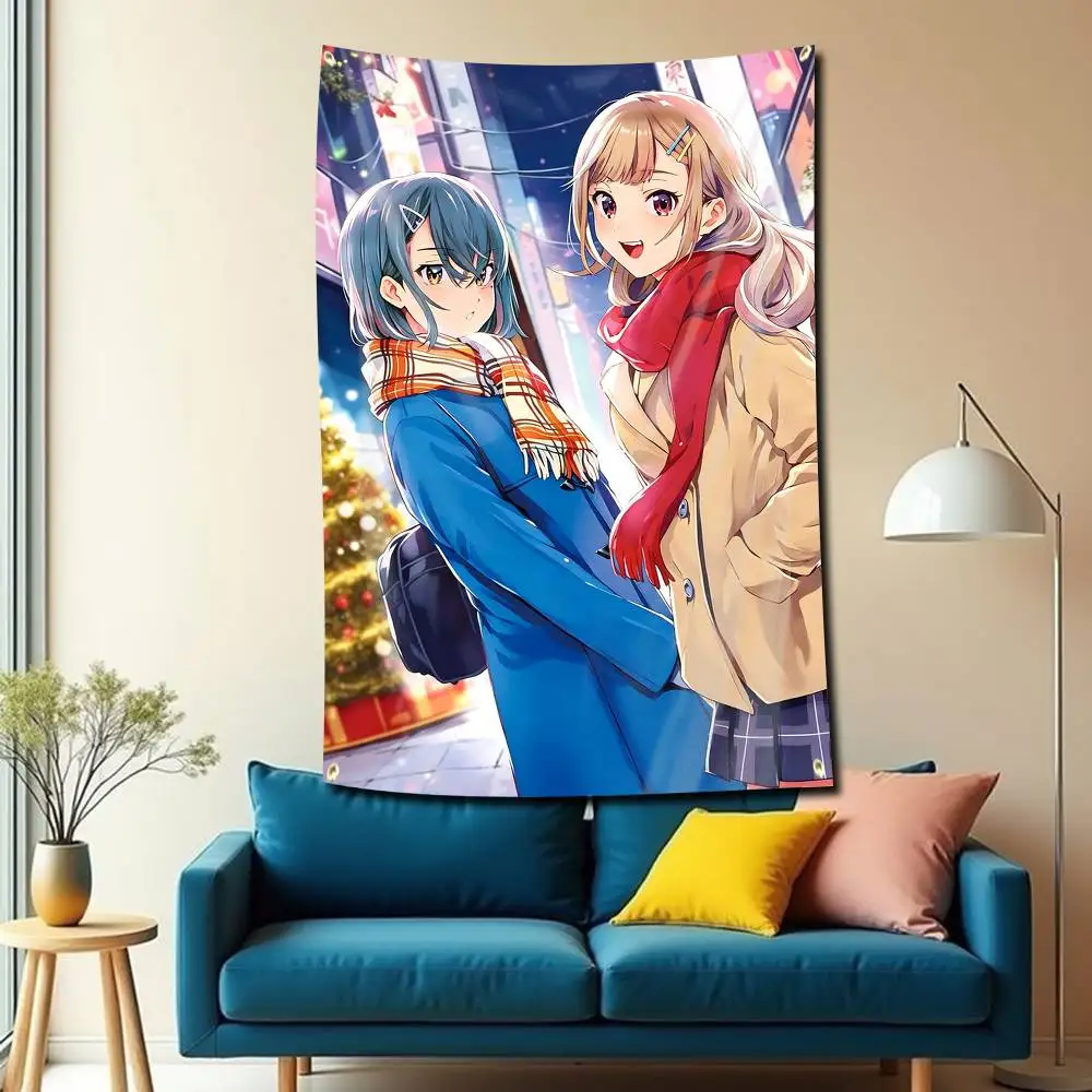 Anime S-Seiyuu Radio-no Uraomote Flag Tapestry Banner for Bedroom Living Room Outdoor Camping Custom Supported