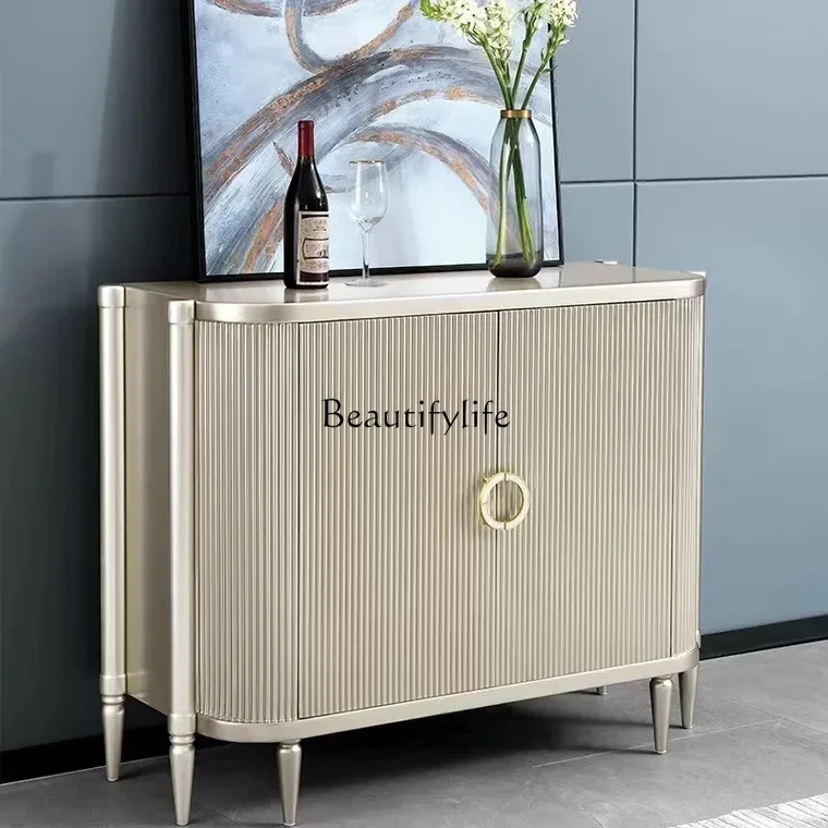 

yj21American light luxury solid wood porch cabinet locker side cabinet champagne series