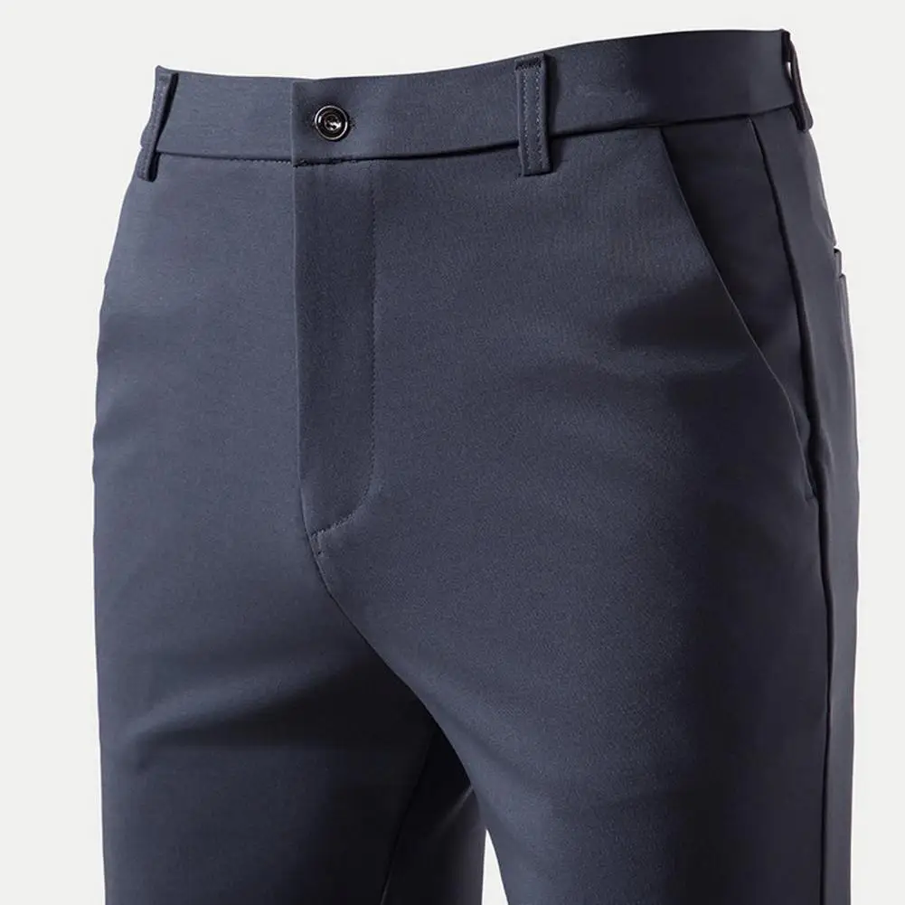 Pantaloni da tuta pantaloni eleganti da uomo Slim Fit con tasche con chiusura a cerniera per abiti da ufficio formali eleganti per appuntamenti