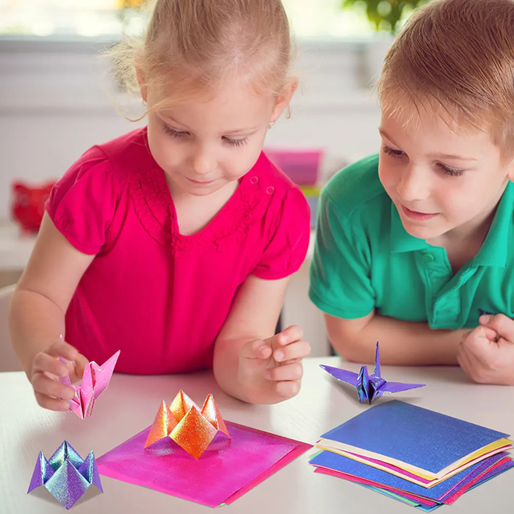 

300 шт. жемчужных бумаги для оригами, квадратные складные листы, бумага для поделок своими руками, развивающий подарок для детей, для рукоделия и скрапбукинга, разноцветные