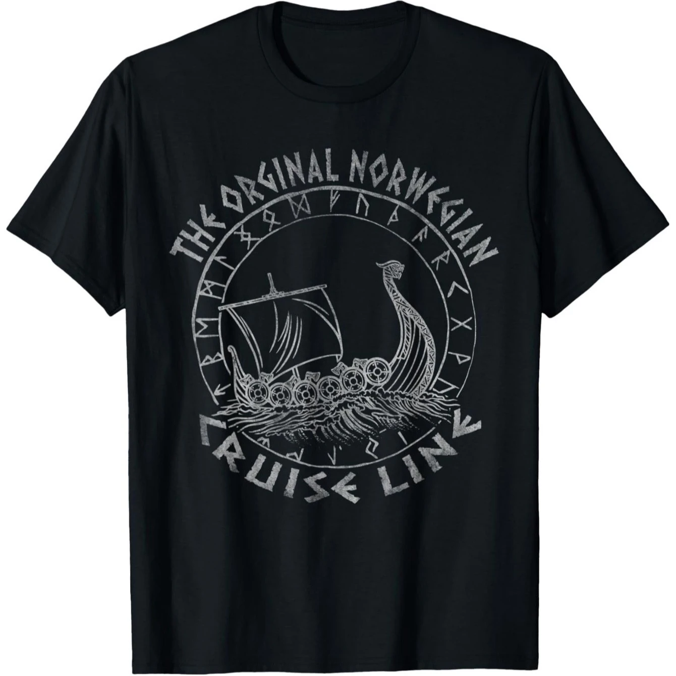 

Cruise Line Rune Nordic Warrior Ship Dragon Boat T-Shirt 100% Cotton O-Neck Short Sleeve Summer Casual Mens T-shirt Streetwear