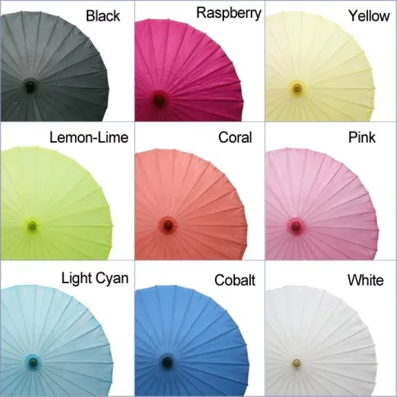 84cm Chinese Bamboo Umbrella 33 Inch Traditional Craft Parasol Handmade Oil Paper Sunshade Vintage Style Decorative Rain Gear