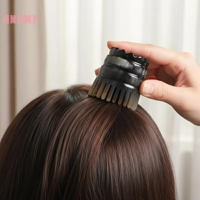 Horn Hair Comb with Wide Teeth for Deep Scalp Clean and Massage