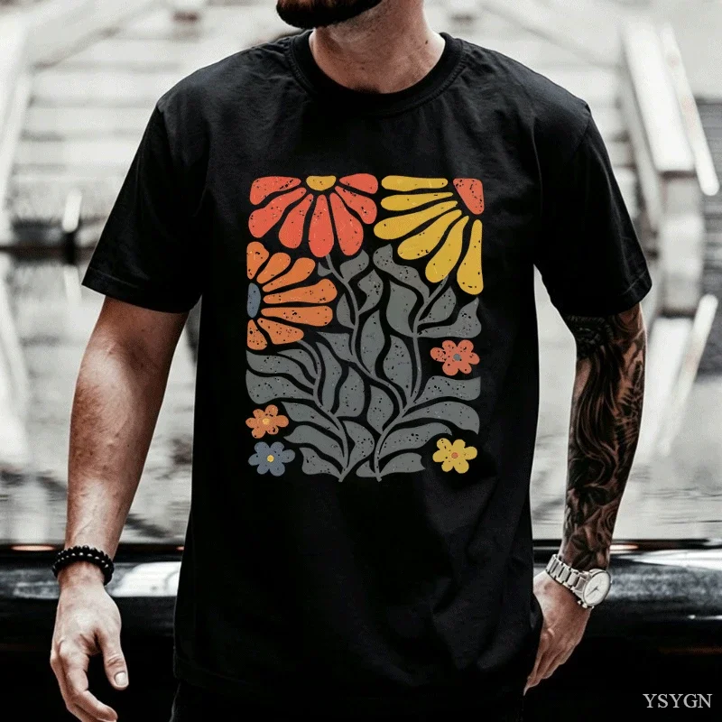 Flowers T Shirt Boho Wildflowers T-Shirt Floral Nature Flowers Lover Tee Shirts Men Women Vinatage Ladies Gifts Short Sleeve Top