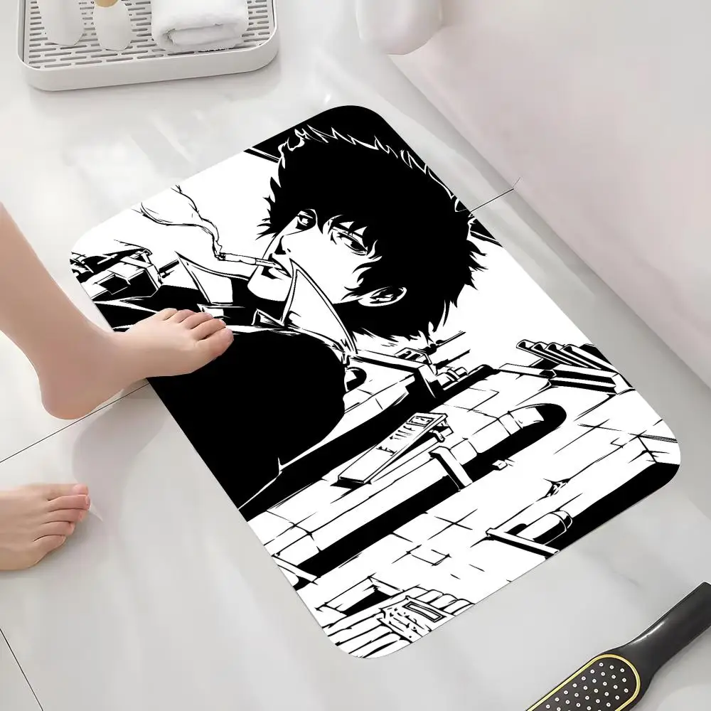 C-Cowboy Bebop Floor Mat Bathroom Mats Home Carpets Flannel Material Bathroom Floor Mats Anti-slip Floor Mats