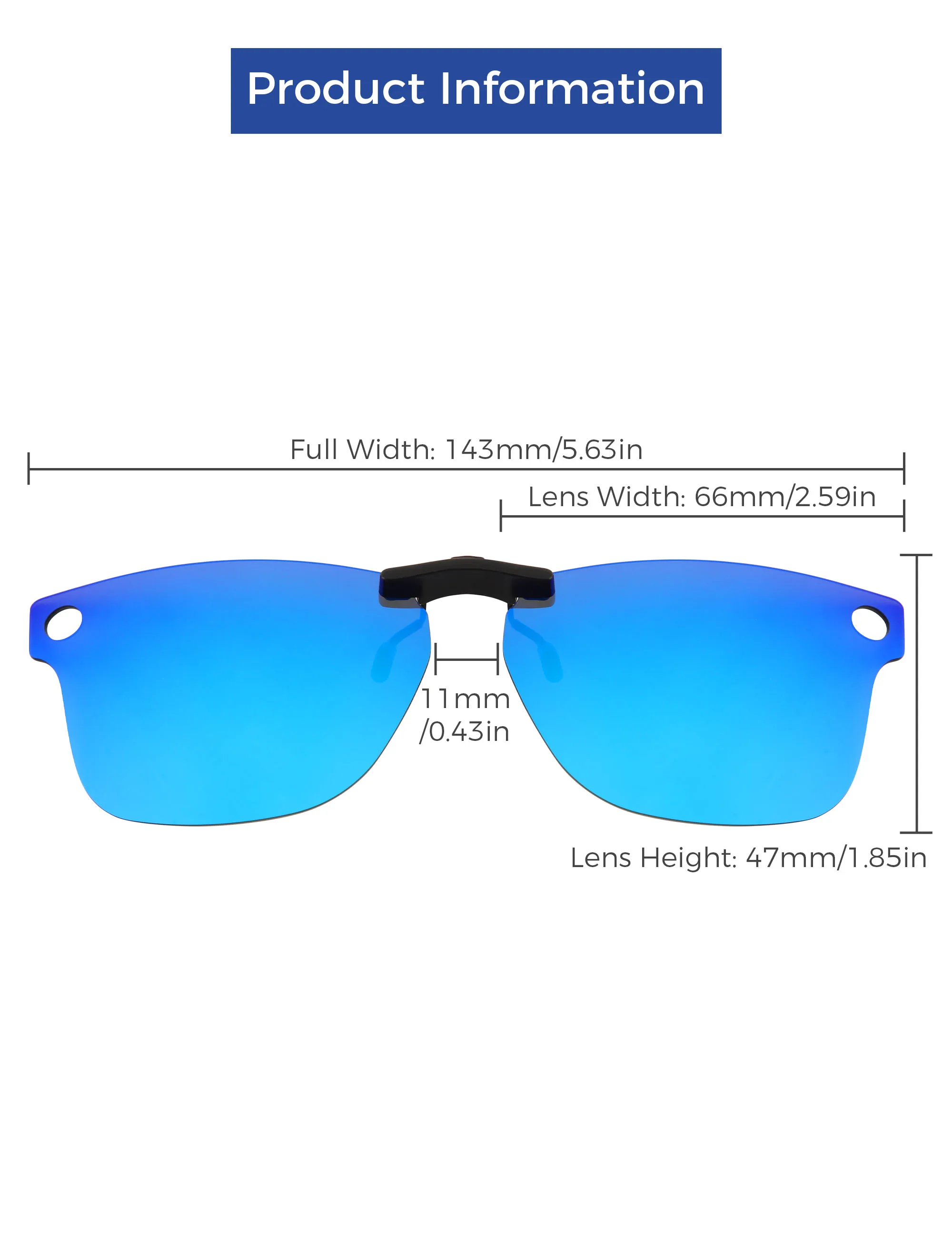 Rarayvix Polarized Clip-on Sunglasses Lenses Compatible with Ray-Ban Meta Wayfarer RW4006 50mm UV Protection Sunglasses
