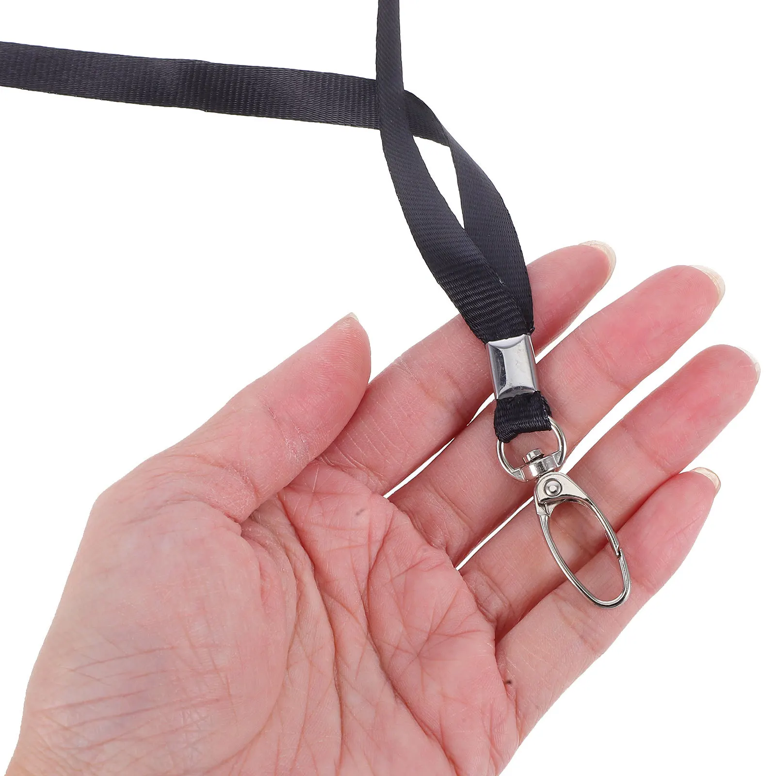 

50Pcs Black Id Badge Lanyards Lightweight Office Identification Name Tag Holders Swivel Hook Badge Clip for Men Women