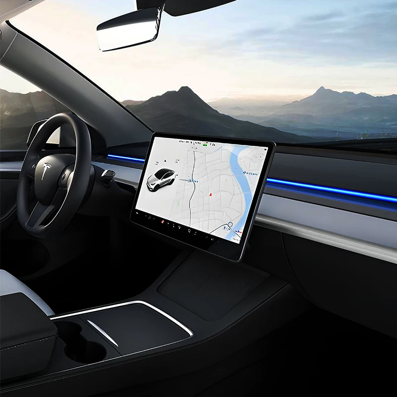 

For Tesla Model Y Juniper BSD Smart Atmosphere Light Car Center Console Auto Interior Lighting with Blind Spot Monitoring