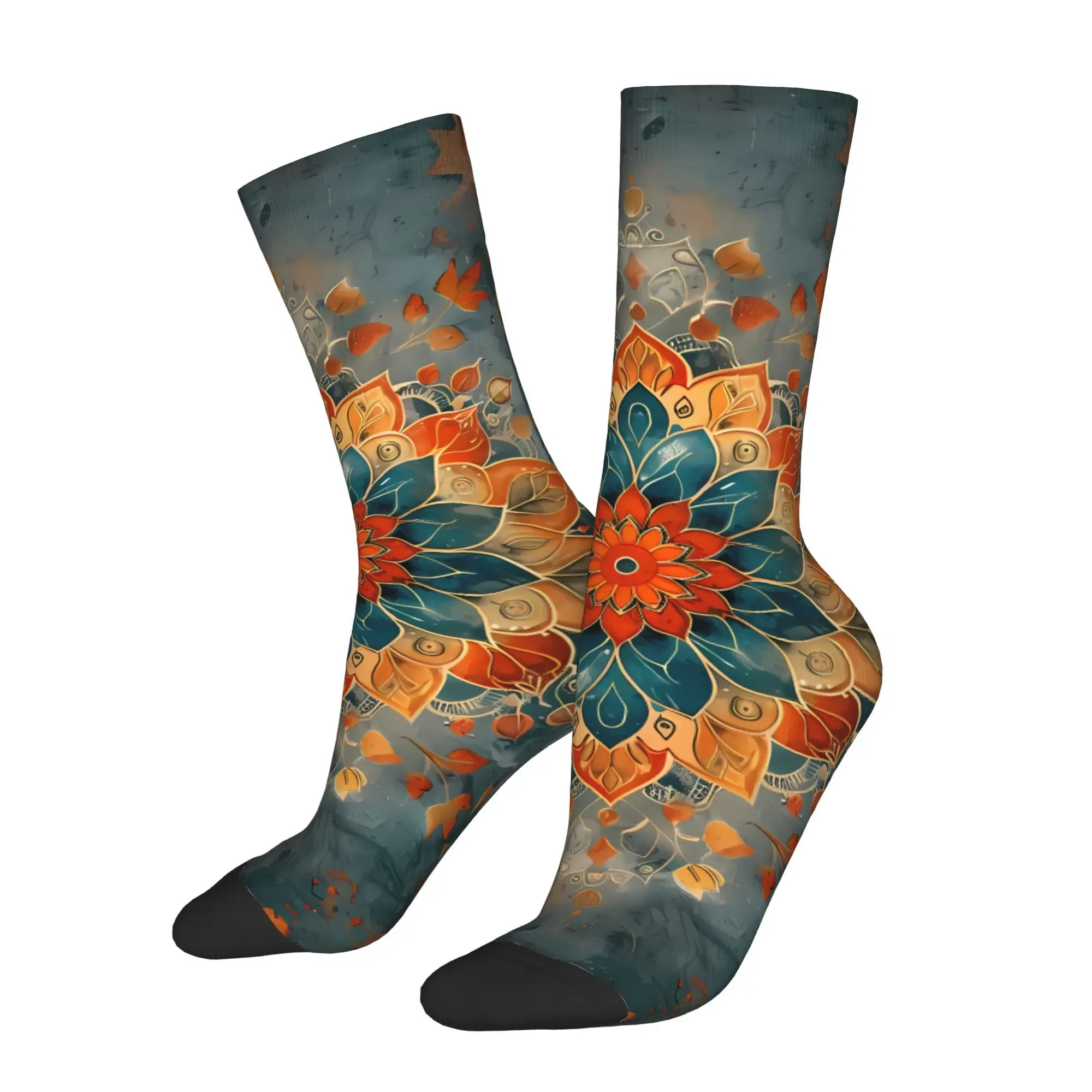 

Bohemia Flowers Dreamcatcher Net Sock Printed Man Polyester Fashion