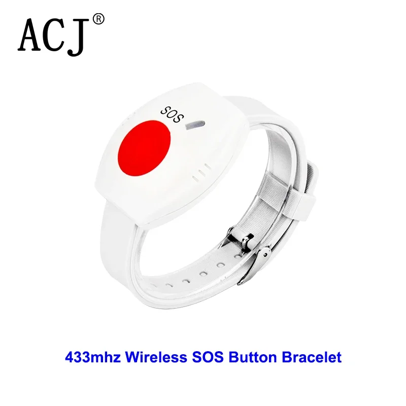 ACJ SOS Noodhorloge Armband Draadloos 433 mhz Paniekknop voor oude mensen Home Security System Wearable Alarmsensor