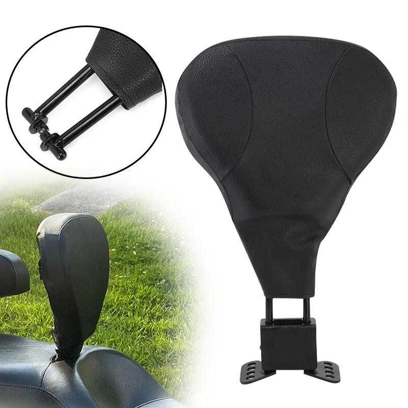 Motorcycle PU Leather Front Driver Backrest Pad Black For Harley Touring Road King Street Glide Electra Road Glide 2009-later