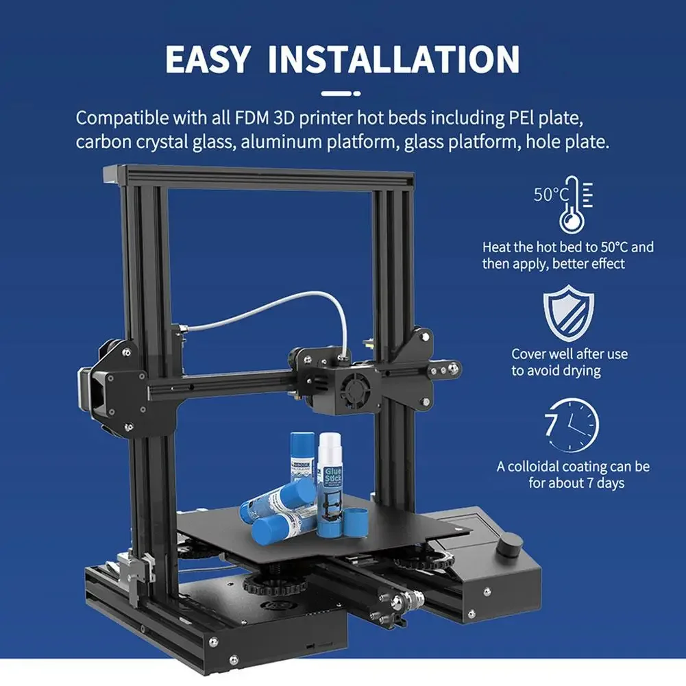 Bâton de colle spécial PVP pour imprimante 3D, adhésif pour impression à chaud, plate-forme, 3 pièces