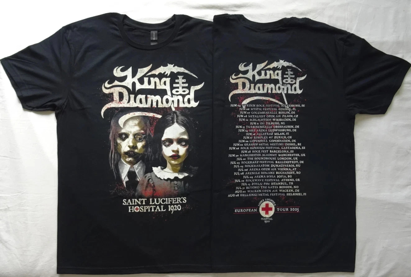 King Diamond Saint Lucifer's 1920 European Tour 2025 T-Shirt Größe S-4XL High-End-Luxus ist sowohl für Männer als auch Frauen Top Y2k