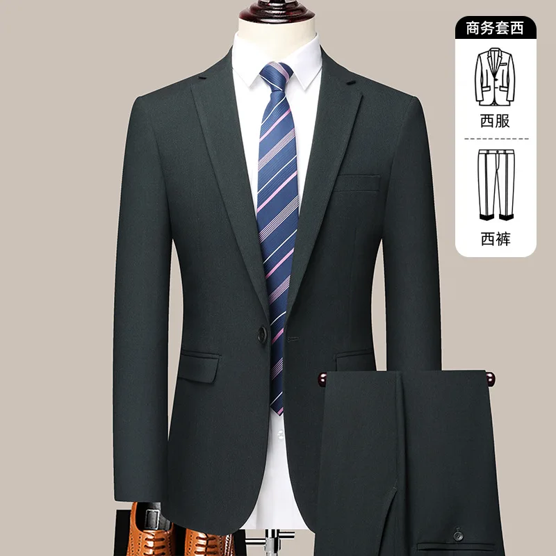 F1017 solid color double slit non-iron suit youth suit men's business suit Korean version slim formal wedding suit