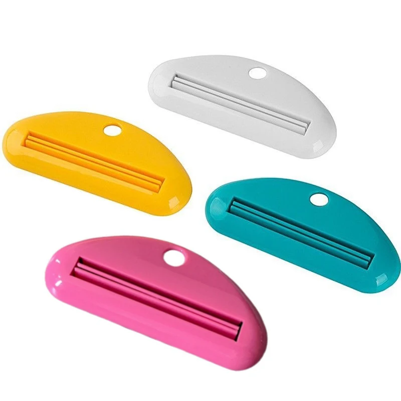 Dispensador de pasta de dientes Manual multifunción, exprimidor de tubo de crema, Clip de extrusión, abrazadera exprimidora, 5 piezas