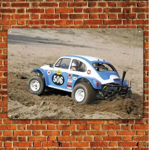 Metallposter, Vintage-Stil, RC-Auto, Blechschild, Plakette, Tamiya Sand Scorcher – Aluminium