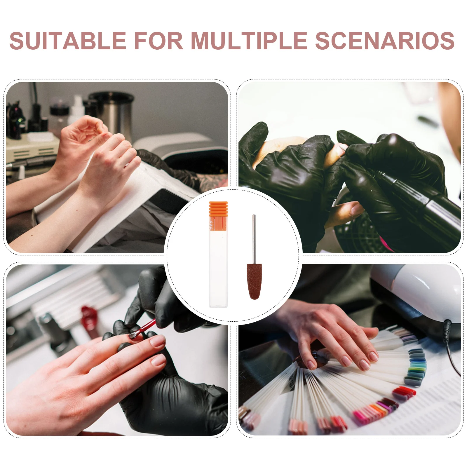 Silicone Nail Drill Bits Set Om51 for Manicure Pedicure Polish Dead Skin Removal Small Cuspidal Design Nail Drill Bits