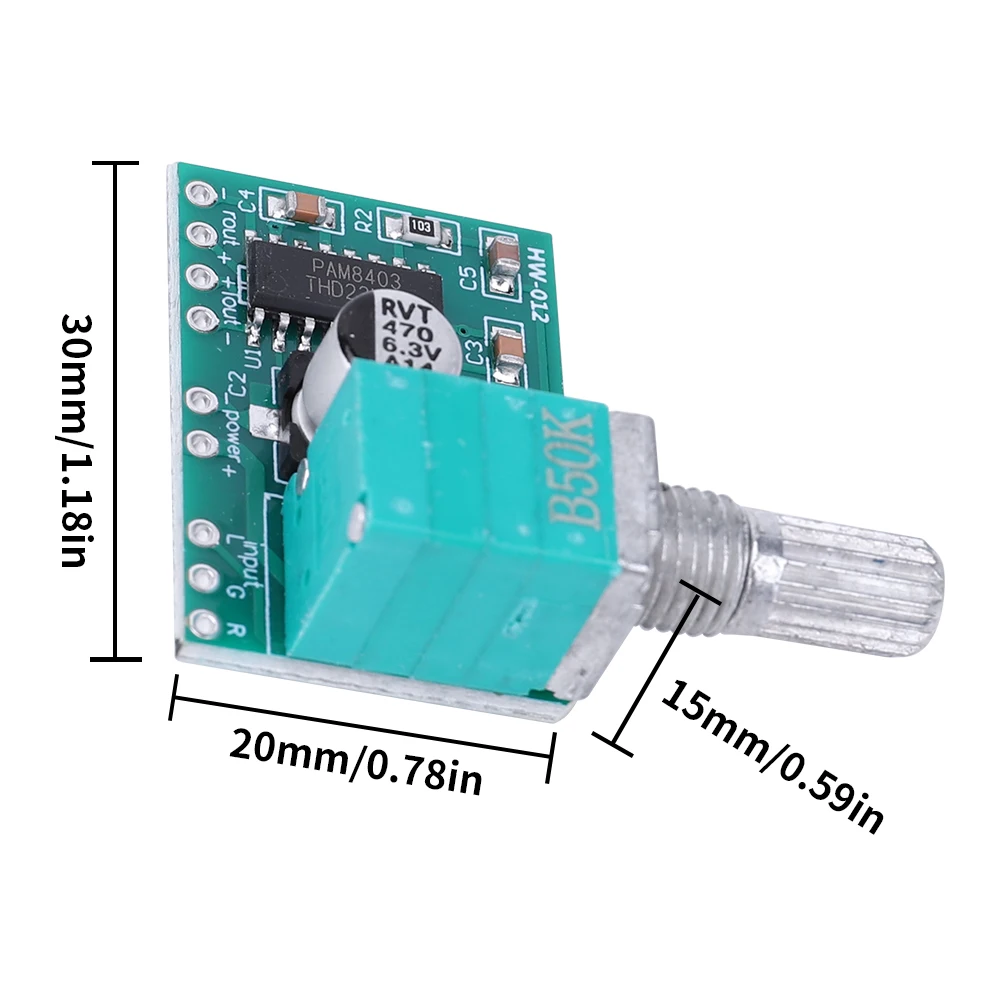 PAM8403 Digital Audio Amplifier Board 5V Voice Sound Amplifier Module 3W*2 With Volume Control USB Power