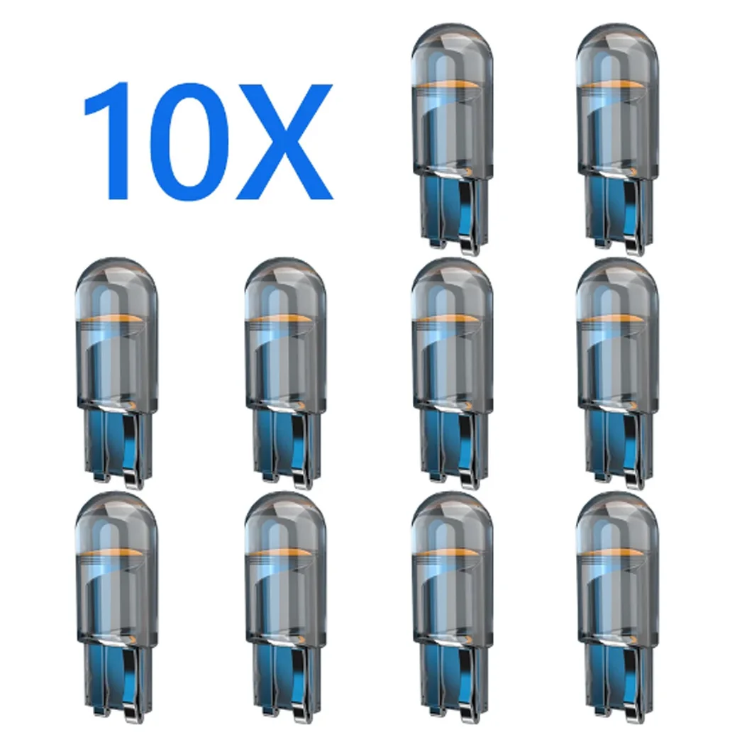 

Car LED T10 W5W Canbus Glass COB 6000k Reading Dome Lamp Marker Wedge License PlateLight Bulb 168 194 192 DC 12V White Blue Red