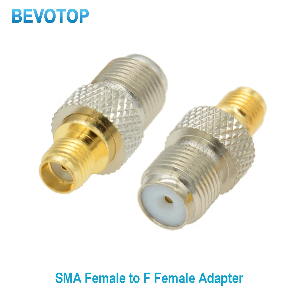 100Pcs/lot SMA Female To F TV Female Straight Connector RPSMA To F Quick Plug Adapter Coax Connector Gold Plated High Quality