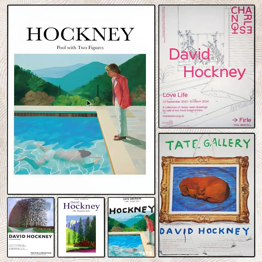 D-David Hockney British Artists Poster Decorative Wall Art Stickers Mural For Home Living Room Hallway Decor Gift