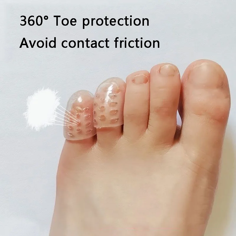 10PCS Toe Separator Breathable Silicone Toe Caps Toenails Protection Elasticity Anti-Friction Prevents Blisters Foot Protectors