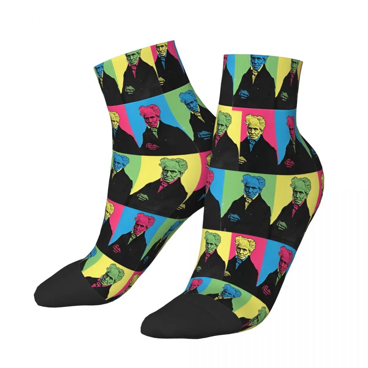 Arthur Schopenhauer Pop Art Ankle Socks Male Mens Women Winter Stockings Hip Hop