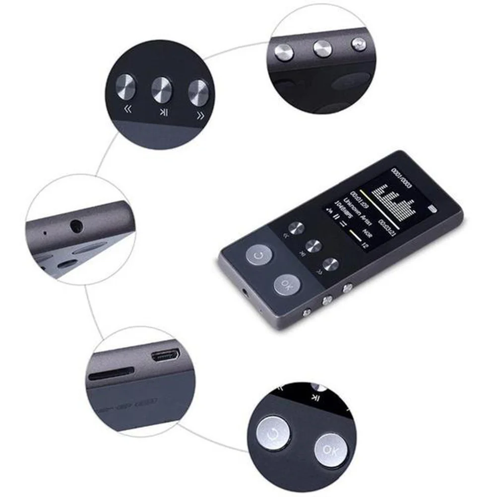 

Mini Metal Hifi Lossless Mp4 Player 8Gb 1.8 Inch Lcd Color Display Music Video E-Books Recording Pedometer Black