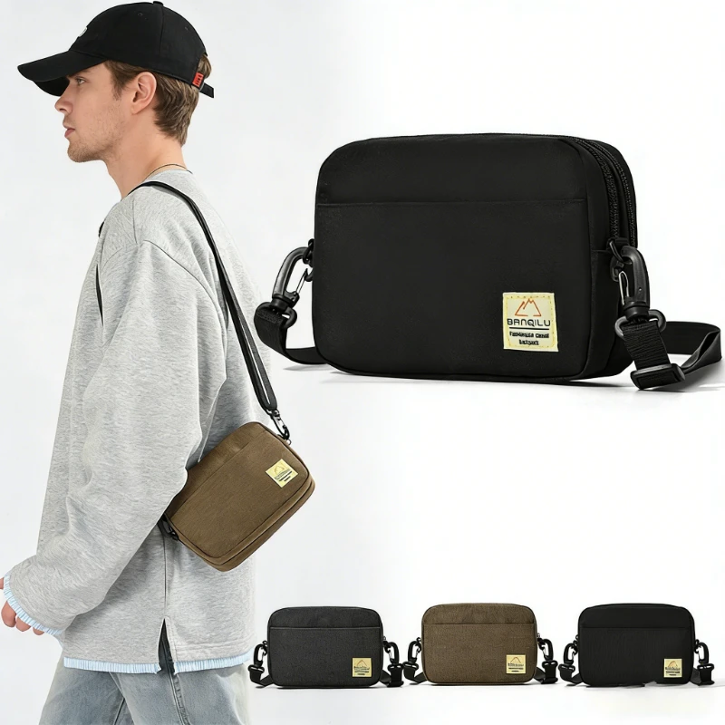 Mini Nylon Crossbody Bag Men Women Small Shoulder Sling Bag Waterproof Oxford Satchel Phone Wallet Chest Pack Simple School