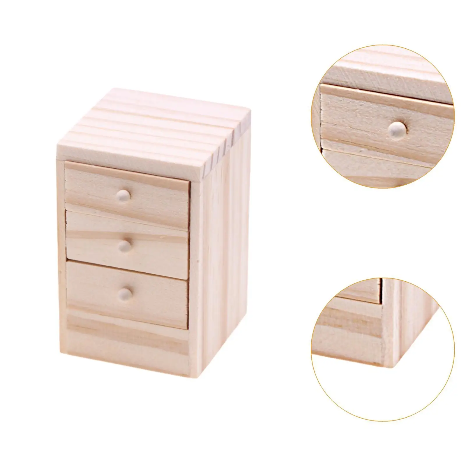 Comodino per casa delle bambole in scala 1/12, giocattolo in miniatura per scena di armadietto con cassetti per camera da letto, mini arredamento per casa delle bambole fatto a mano per casa delle bambole