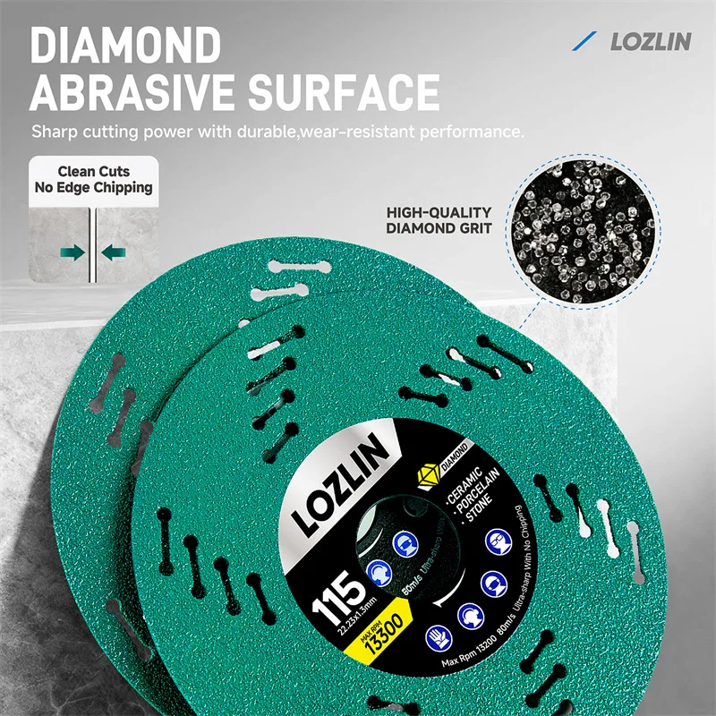 1/3PCS 115mm Rock Slab Saw Blade Vacuum Brazed Diamond Cutting Disc for Angle Grinder Ceramic Porcelain Marble Glass Trimming
