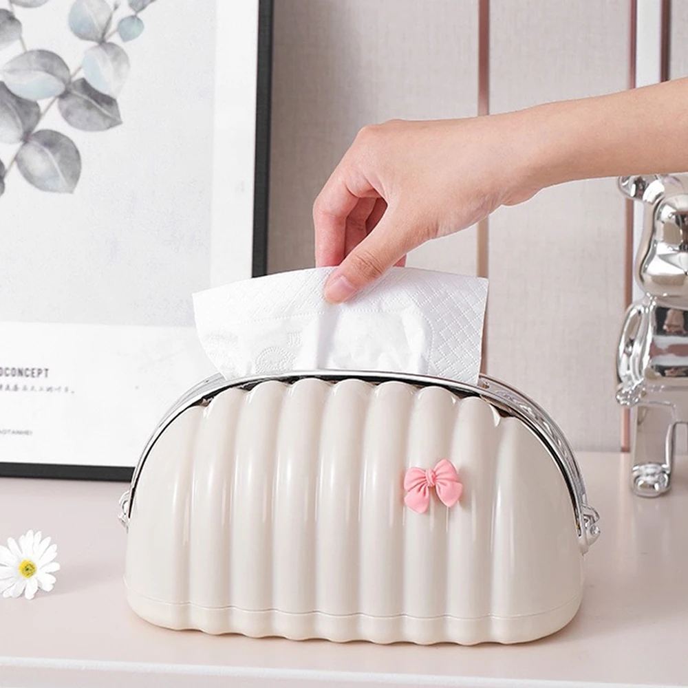 Nordic Conch Tissue Box with Spring Bathroom Face Towel Box Organizer Dustproof Toilet Paper Box Table Napkin Holder Home Decor