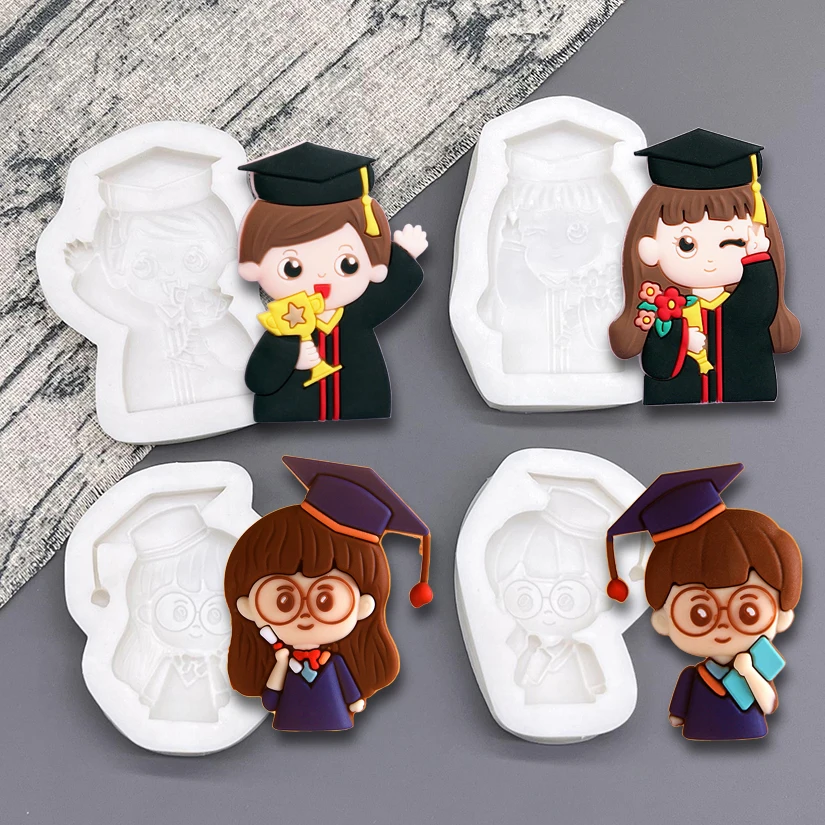 Graduation Series Silicone Sugarcraft Mold Resin Tools Cupcake Baking Mould Fondant Cake Decorating Tools