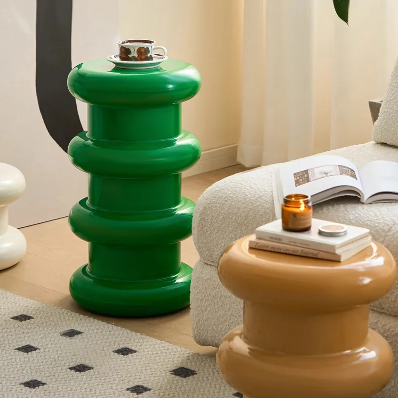 【best】Sofa Side Table Double Layer Side Table Stable Round Shoe Stool Creative Nordic Cream Stool For Living Room Bedroom Bedsid