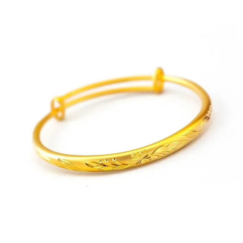 Elegant Gold Plated Plum Blossom Bangle for Women Fade Resistant Luxury Jewelry Romantic Symbol of Love Special Occasion Gift