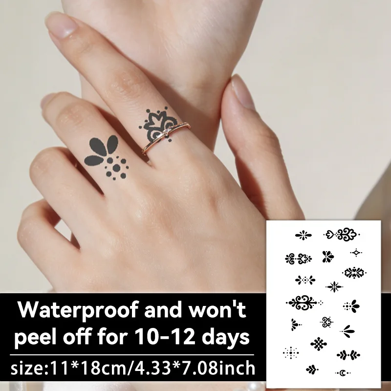 Tattoo Sticker Temporary Tattoo Waterproof Long Lasting Body Art for Men Women Finger Wrist Neck Ear Small Fresh Pattern