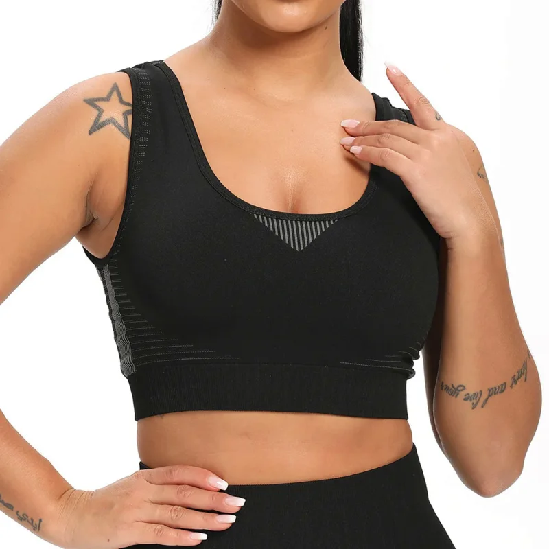 Yoga Vest Tank Sports Bra Crop Top Women Seamless Sports Tight Vests Ladys Gym Fitness Sportswear Running Workout Clothes