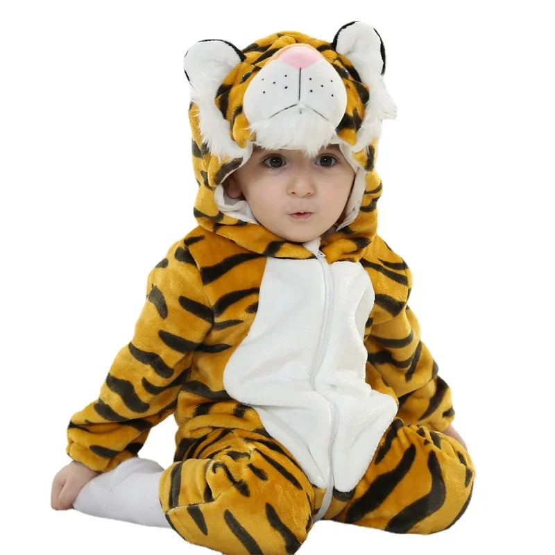 Umorden Animal Tiger Costume Romper Jumpsuit One-Piece Hoodie for Baby Boys Infant Toddler Flannel Winter Warm 0-4Y