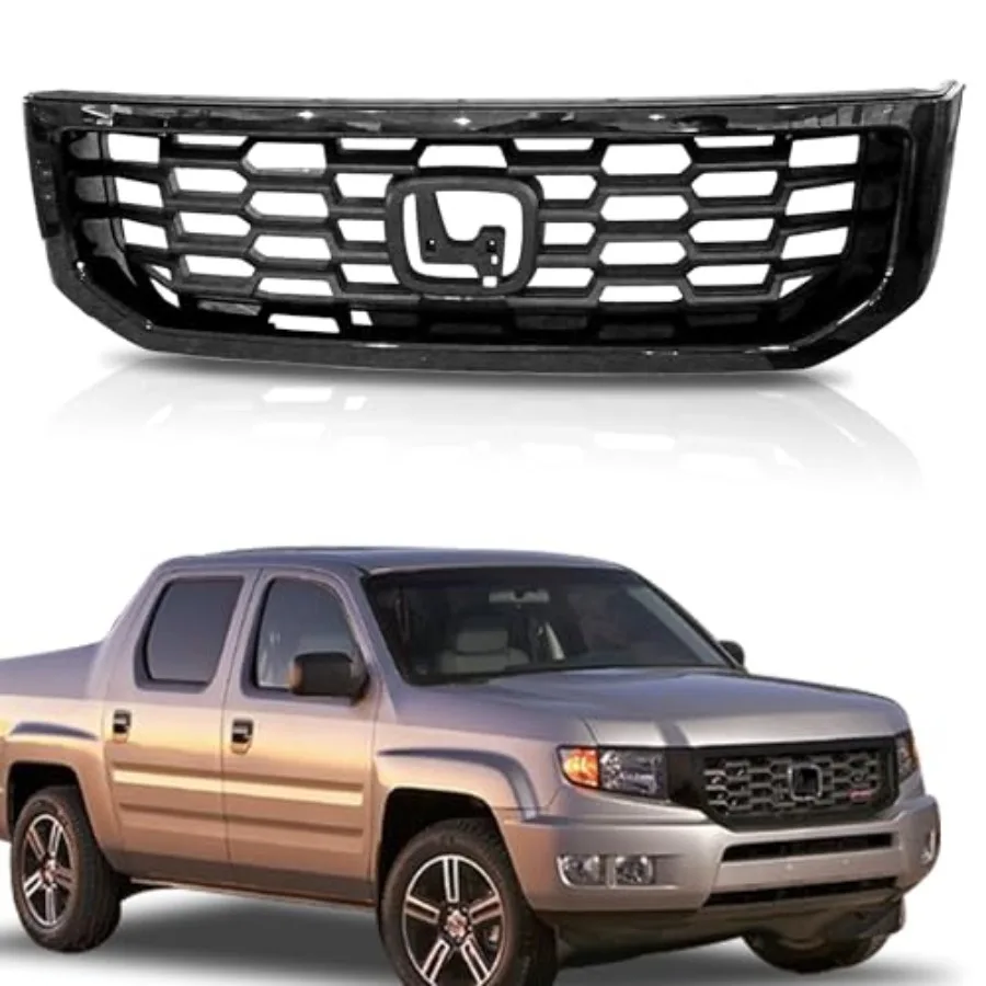 Glänzend schwarze Frontstoßstangengrill-Baugruppe für 2012 2013 2014, Honda Ridgeline, langlebiges Kfz-Außen-Upgrade für Enhanced Ve