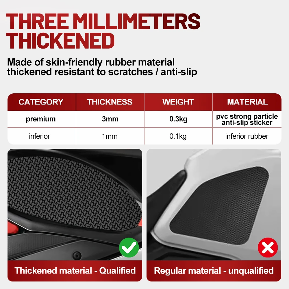For Aprilia RS 660 2020-2025 Silicone Tank Anti Slip Stickers 3D Grid 3M Glue Grips Racing Motorcycle Riding 2Pcs Hot Set