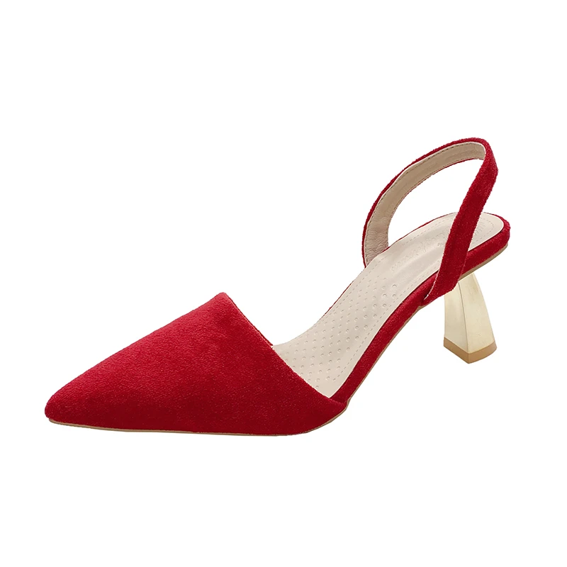 

Женские брендовые туфли-лодочки на тонком каблуке с ремешком на пятке 2025, женские босоножки на высоком каблуке без шнуровки с острым носком, женская обувь для вечеринок