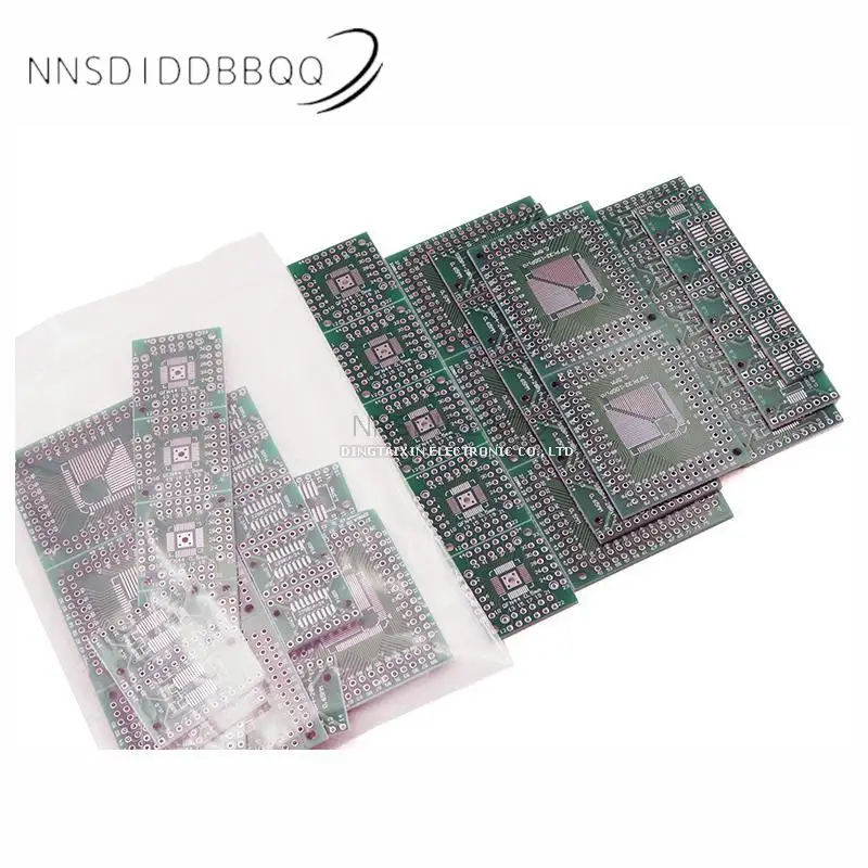 SMD to DIP plug conversion PCB board assembly kit FQFP 32/44/64/80/100 QFN48 SOP 8/16/24/28