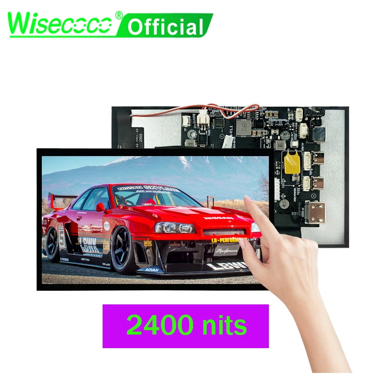 Wisecoco 7 Inch Sunlight Readable Display IPS 2400Nits High Brightness TFT LCD Module Touchscreen Outdoor Industrial Automotive