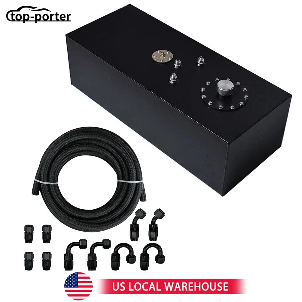 

ACCS230 15 Gallon Fuel Tank Race Fuel Cell Gas Tank w/ Cap & Level Sender Aluminum For Hot Rod For Street Racing For Track Cars